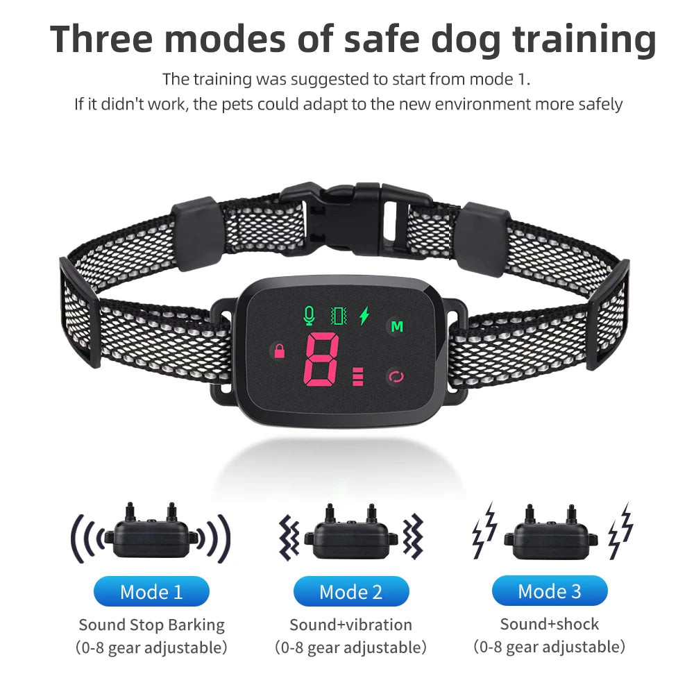Smart Anti-Barking Dog Collar Rechargeable & Waterproof Bark Stopper