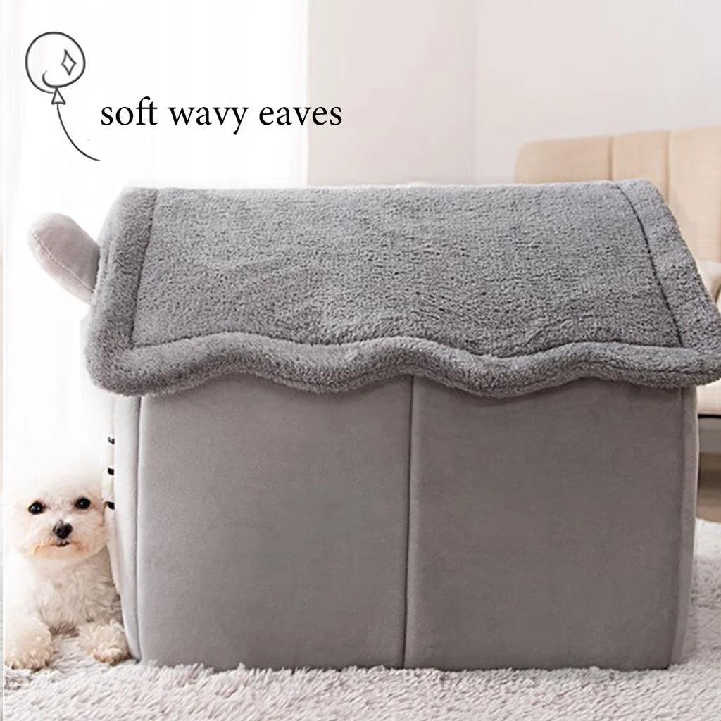 Foldable Pet Sleeping Bed Removable & Washable Dog House Kennel