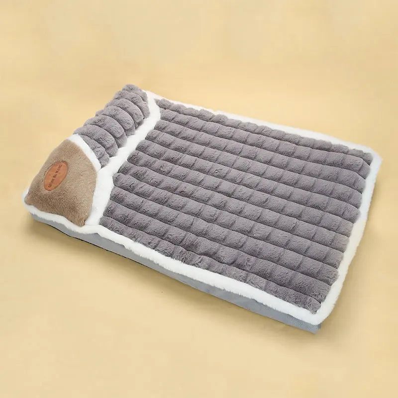 Fluffy Winter Pet Cushion Warm Snuggle for Dogs, Detachable & Washable